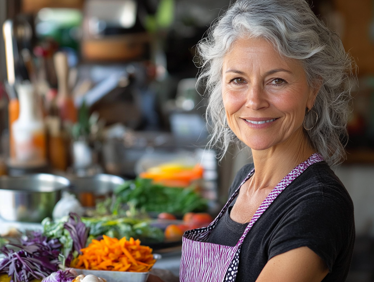 Щаслива старша пара готує здорову їжу разом